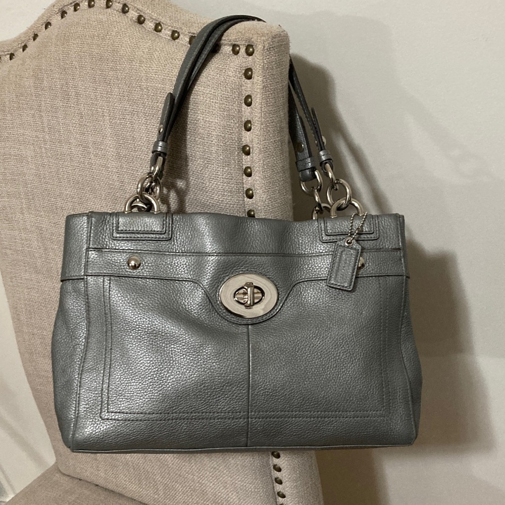 Coach Penelope Gray Leather Shoulder Bag
